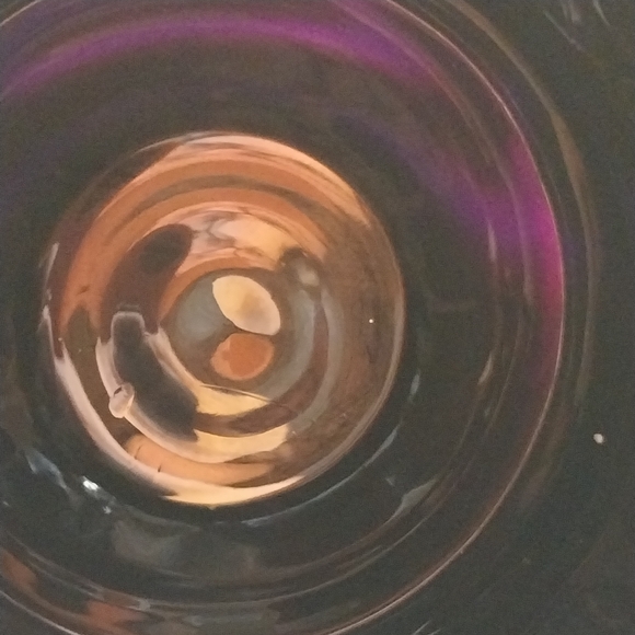 Vtg Black Amethyst Glass Lidded Jar With Sterling Silver Overlay (LE Smith?) - Picture 12 of 16